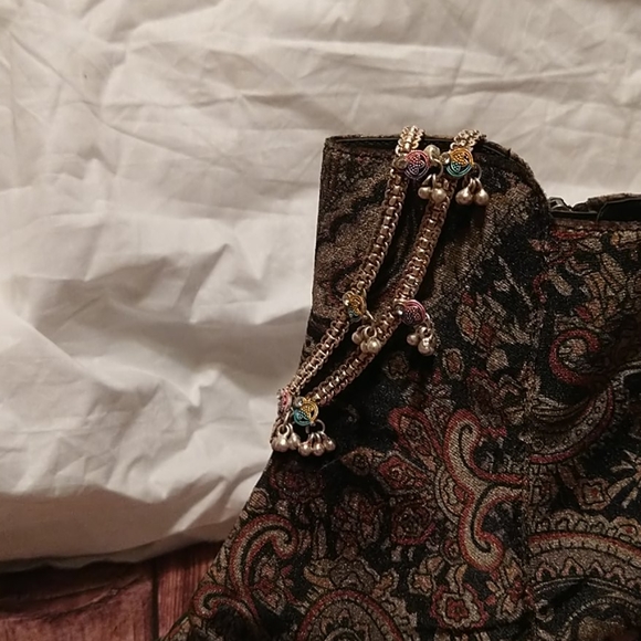 India Anklet/bracelet pair rhinestones painted - Picture 2 of 6